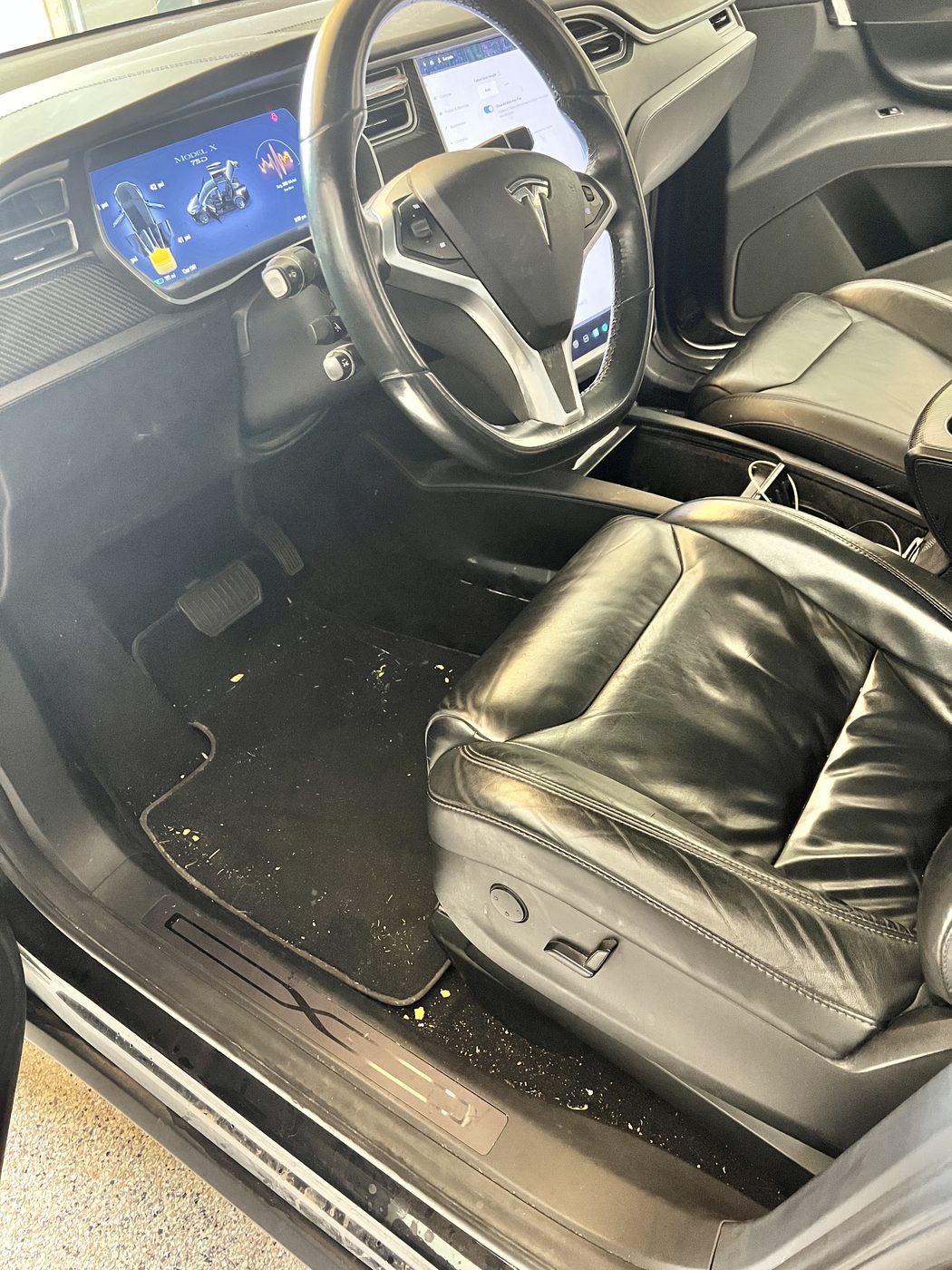 Tesla front interior before detail