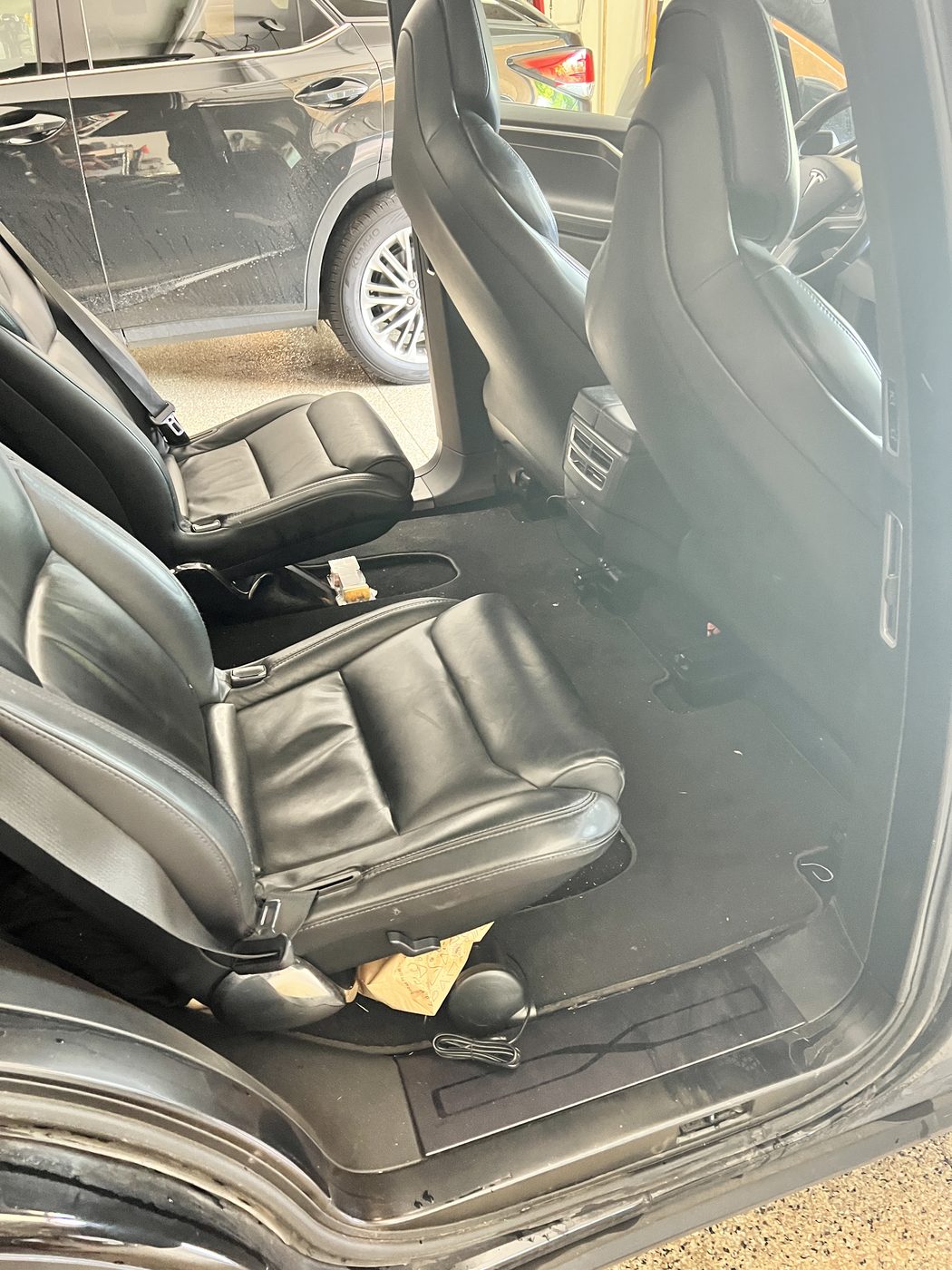 Tesla rear seats before detail